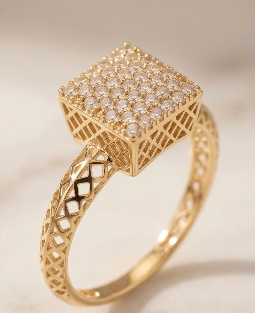 Anel chuveirinho ouro 18k - Foto 3