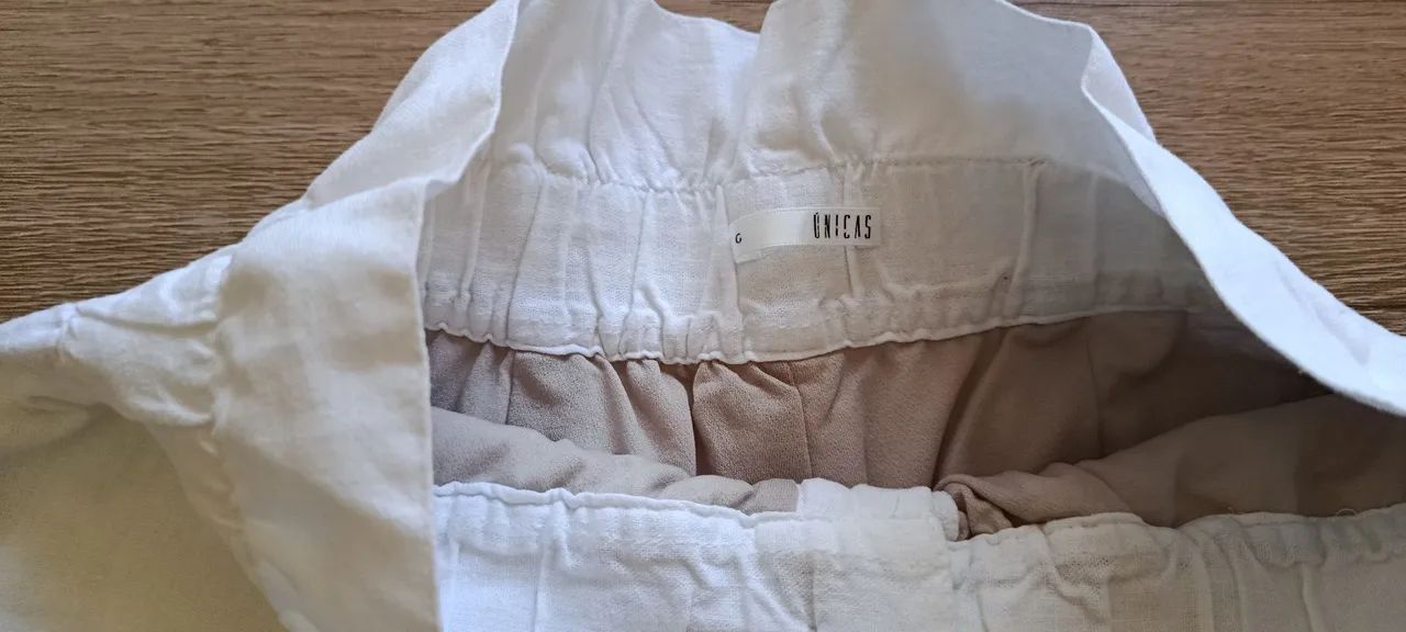 Short Linho G Branco Forrado Conservado - Foto 3