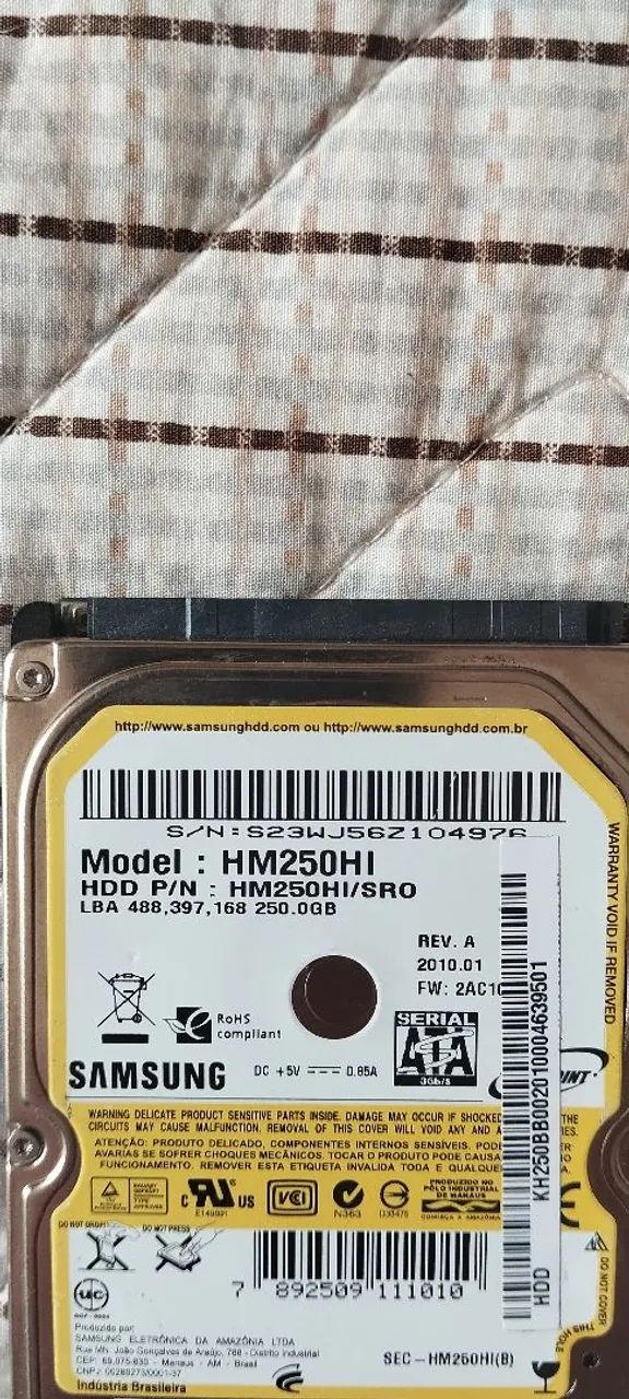HD Samsung notebook sata 250 GB  - Foto 3