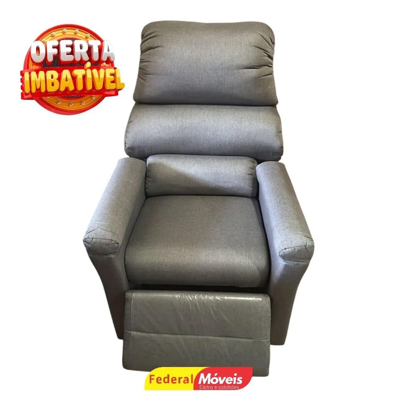 Poltrona do Papai Retrátil e Reclinável em Linho - Oferta Especial 
