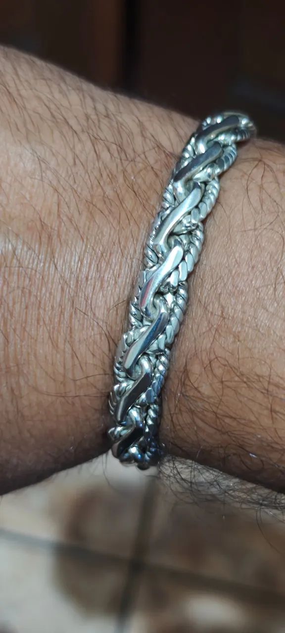 Pulseira Bali prata 925 grossa - Foto 4