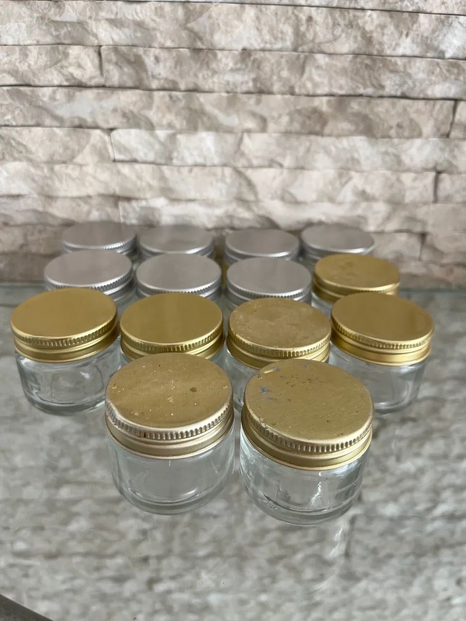 Lote potes vidro pequeno com tampa 30ml