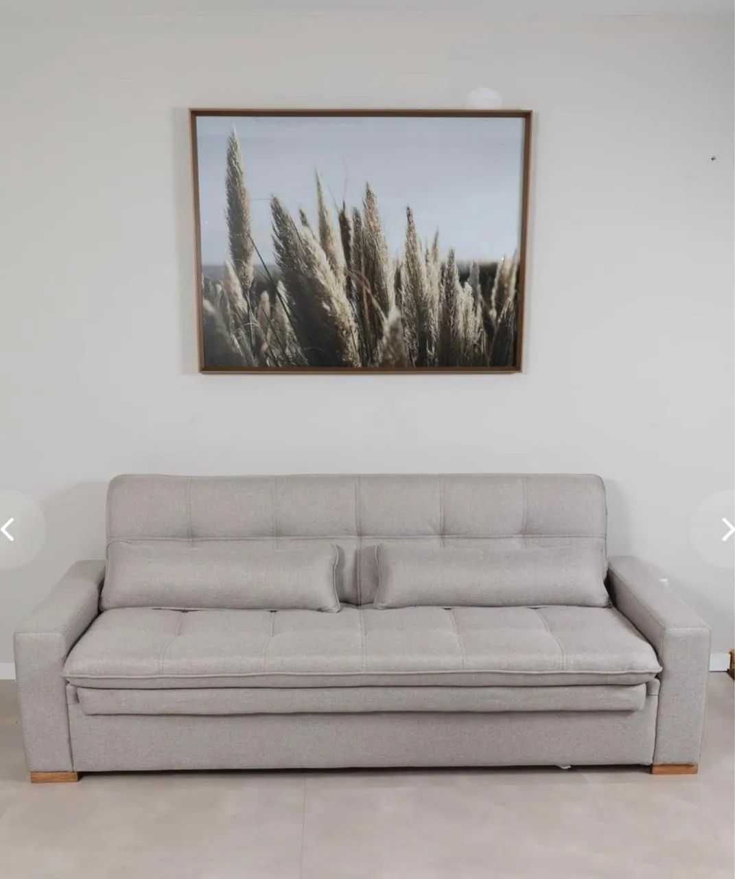 Sofá Cama Retrátil / Reclinável em linho Cinza - Excelente Estado