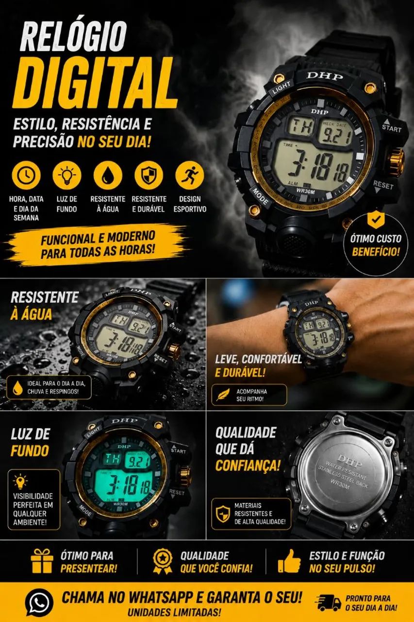 Relógio digital esportivo  - Foto 3