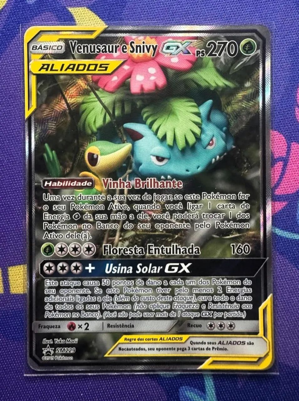 Carta Venusaur e Snivy GX SP Pokemon TCG