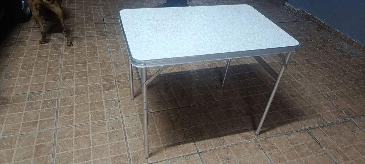 Mesa dobrável alumínio MDF 90x60 - Foto 3