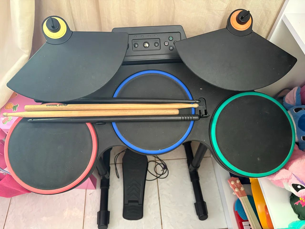 Bateria e microfone Guitar Hero Ps2/Ps3