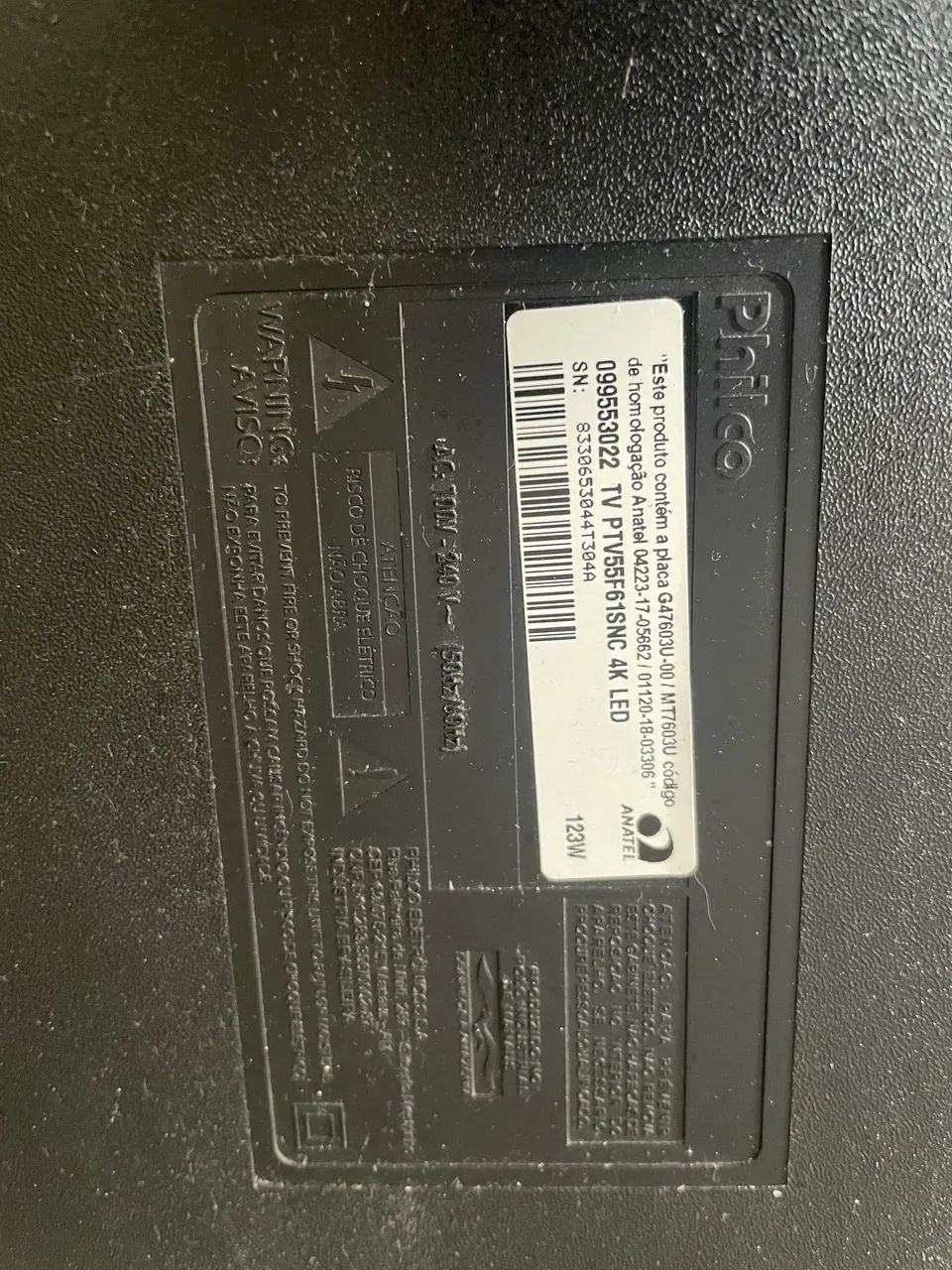 Tv com tela quebrada 55 polegadas Philco