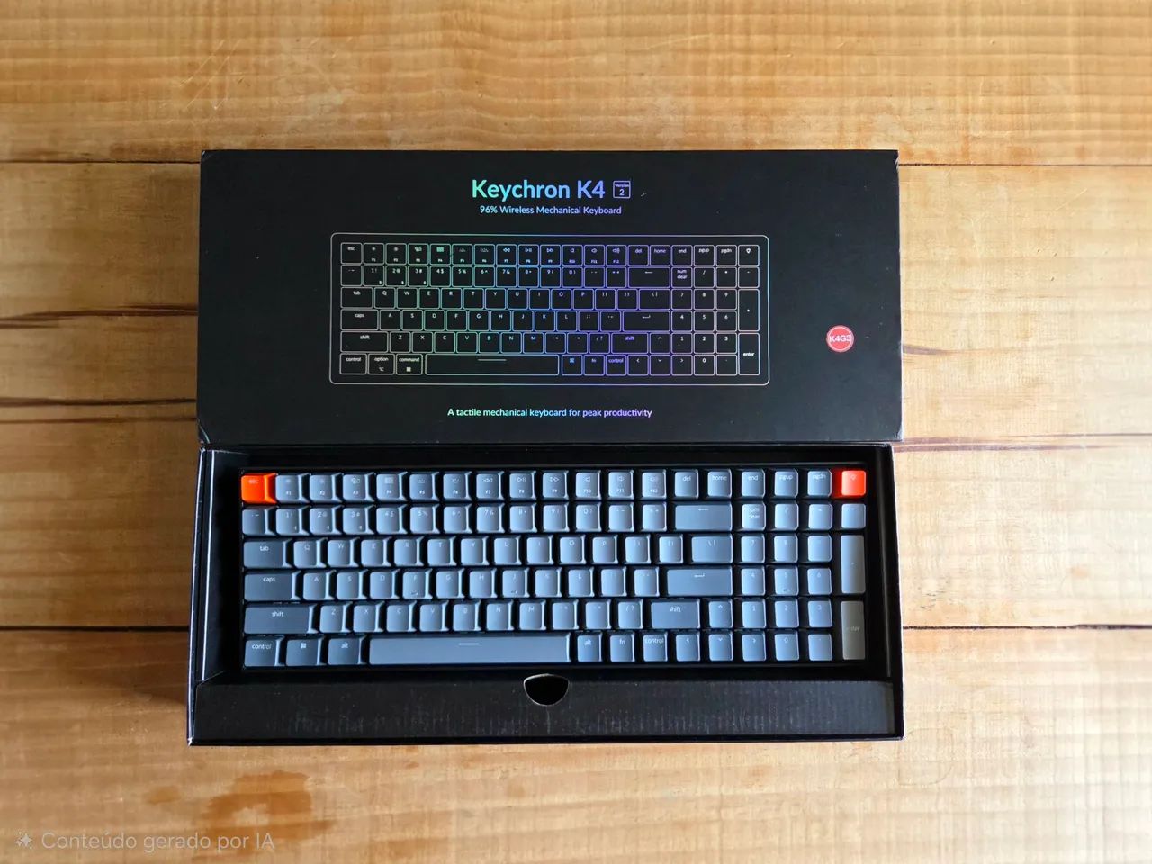 Teclado Keychron K4 Versão 2 Retroiluminado luz branca