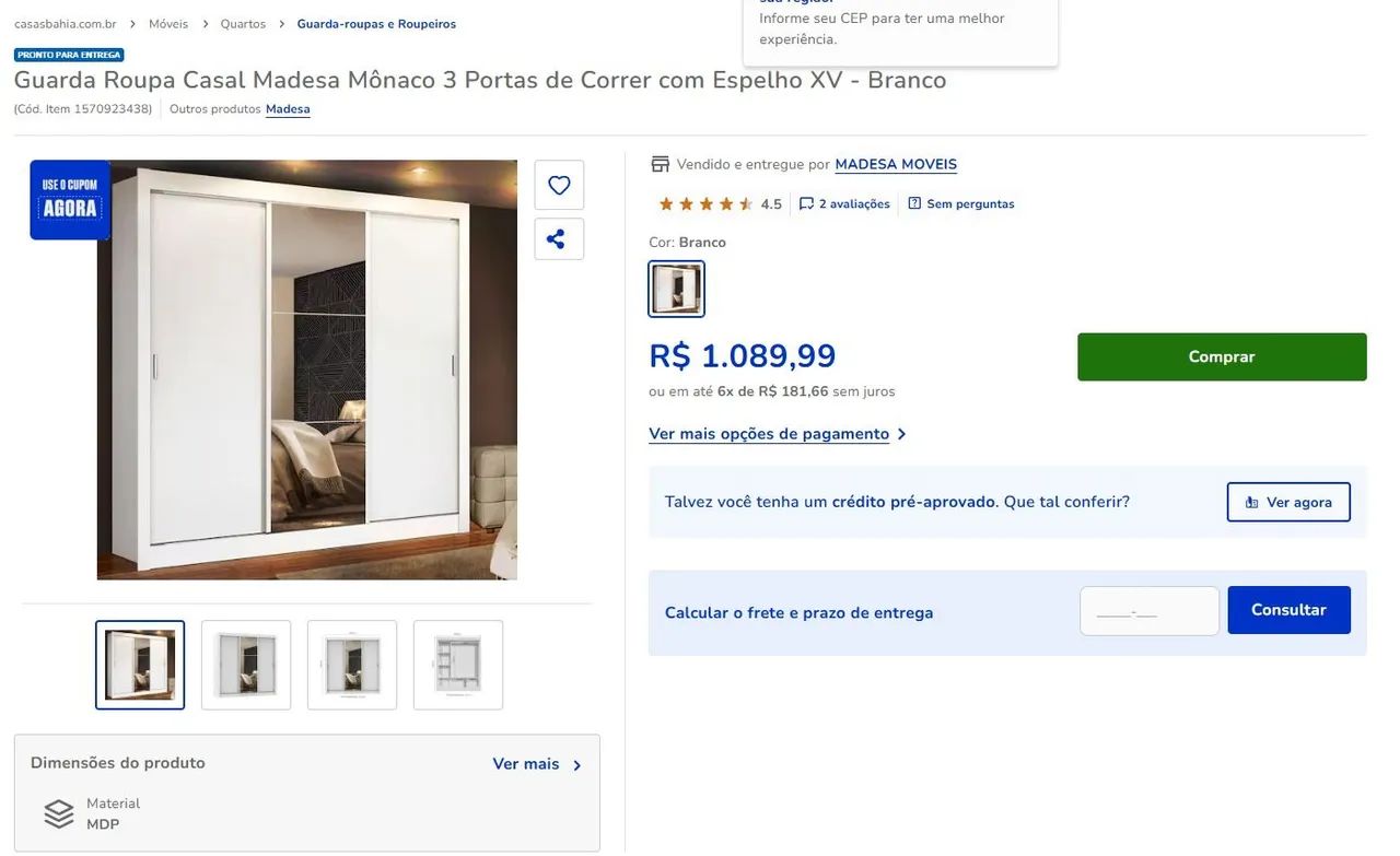 Guarda roupa 3 portas  - Foto 2