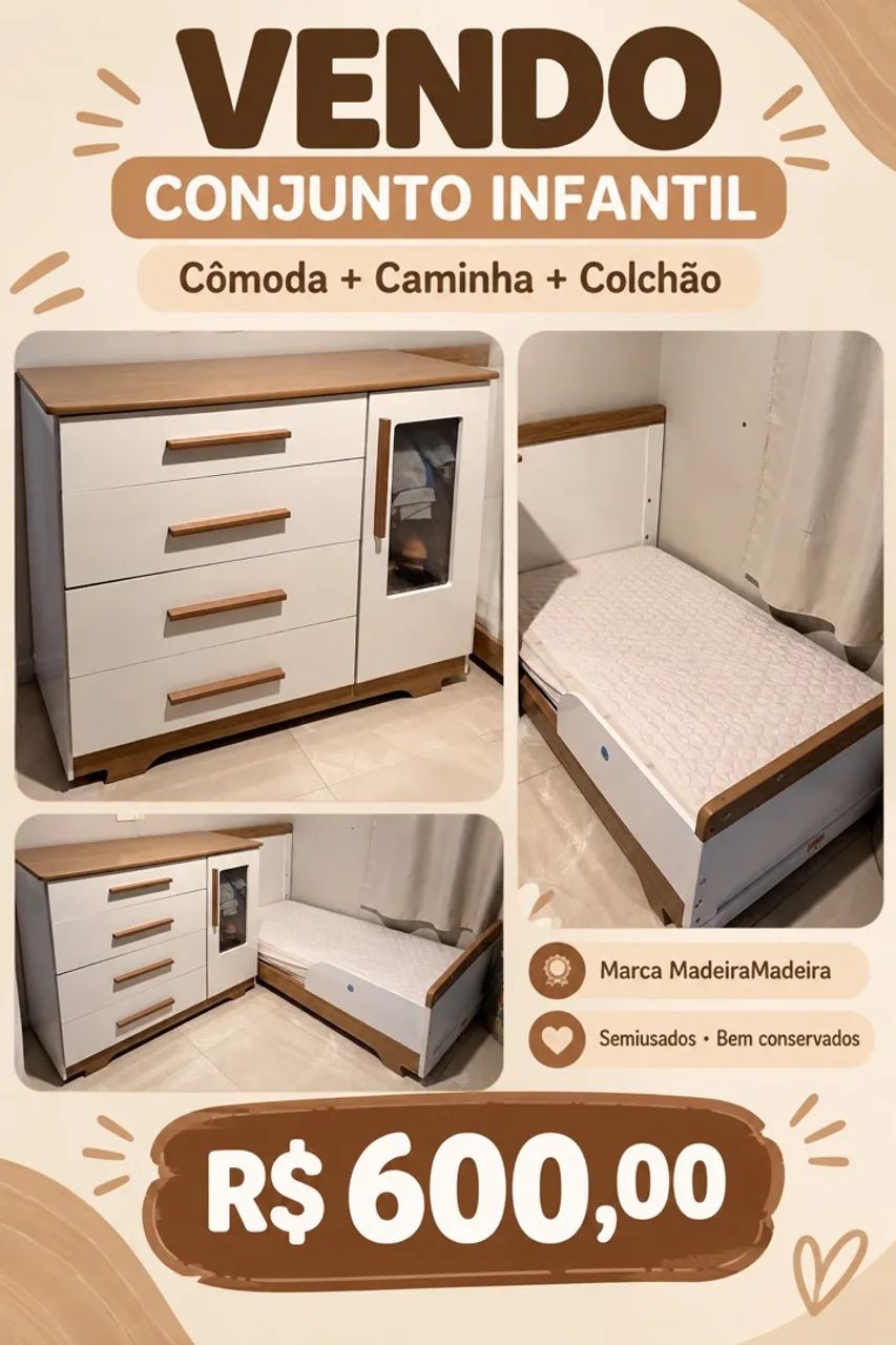 Cômoda e cama de criança 