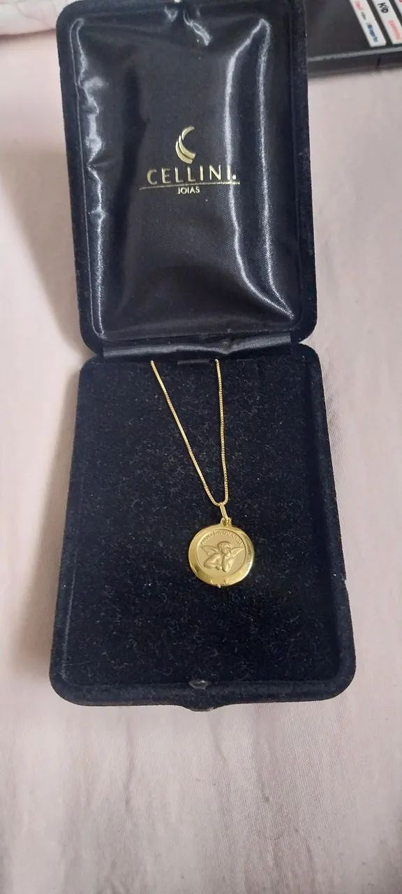 Colar ouro 18k 750 [3.6 g] pingente anjo da guarda  - Foto 2