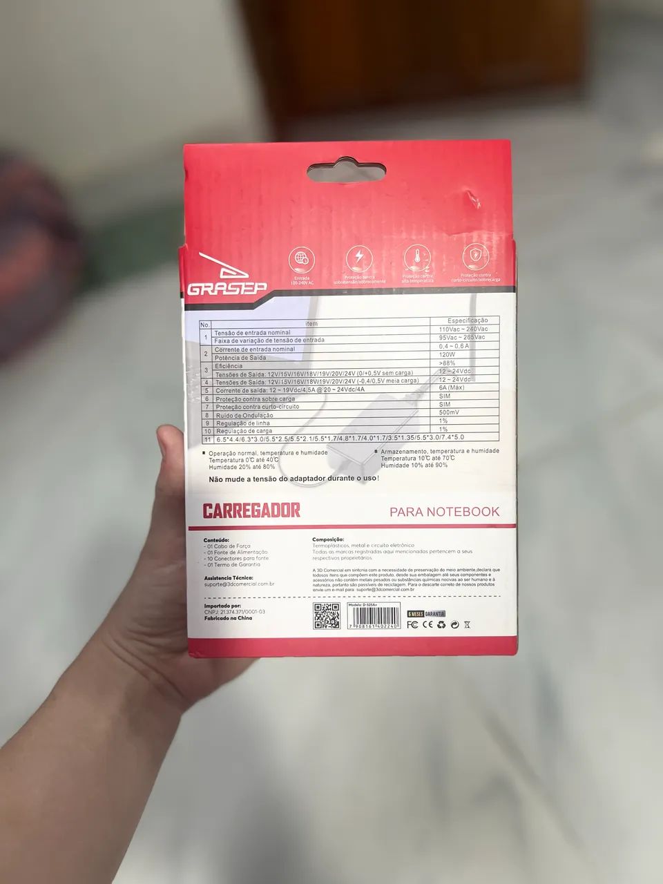 Fonte Carregador Universal Notebook Grasep 120W D-525A+ (Com Caixa e Conectores)? - Foto 5
