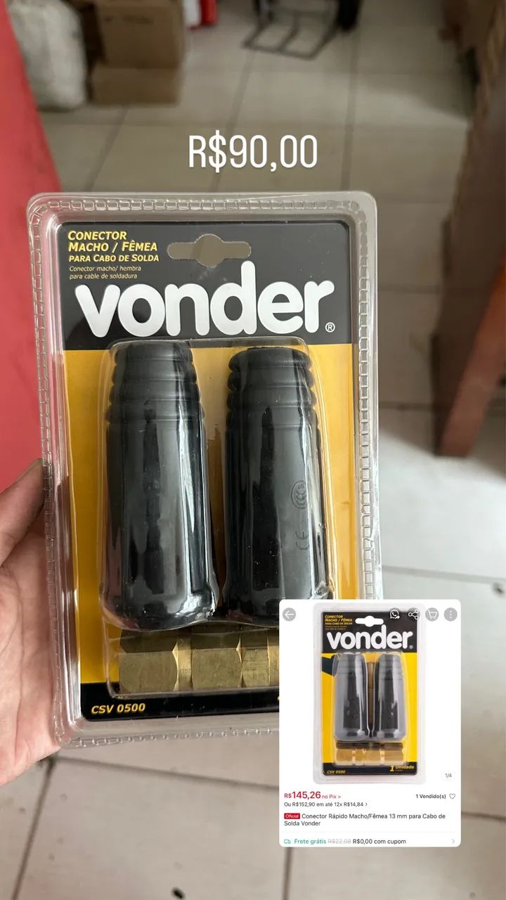 Conector macho/fêmea para cabo de solda