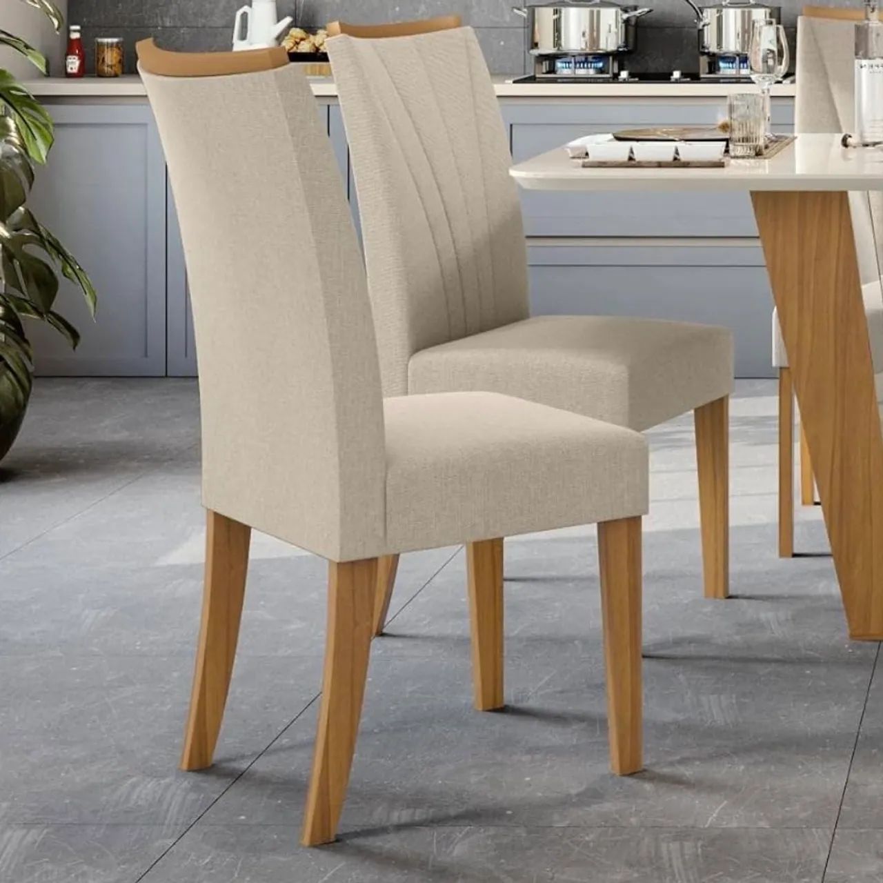 Conjunto mesa + 6 cadeiras madeira com tampo. - Foto 4