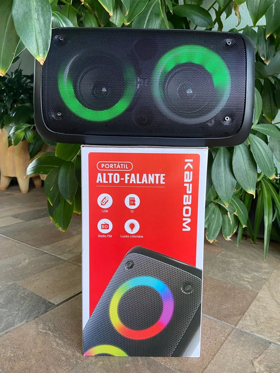 Caixa de som portátil sem fio bluetooth e rádio FM - Foto 4