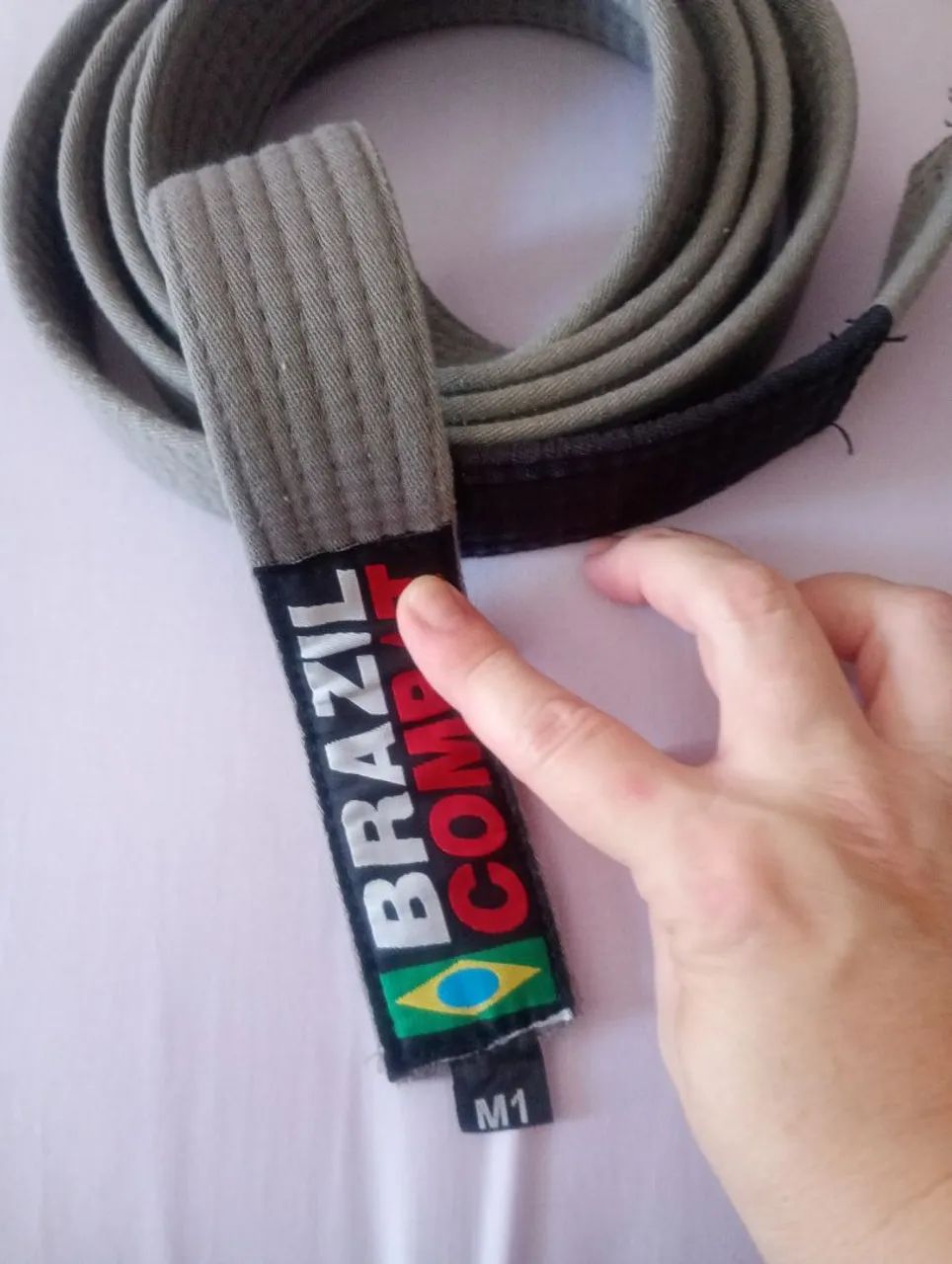 Faixa jujitsu cinza lisa M1 - Foto 2