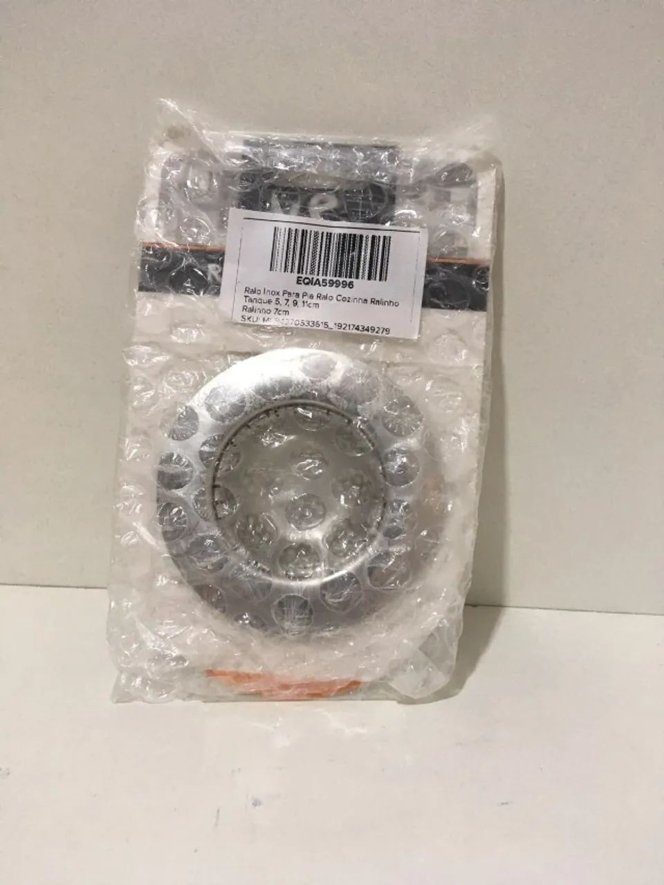 Ralo com Borda para Pia de Cozinha de 7cm em Aço Inox - NOVO