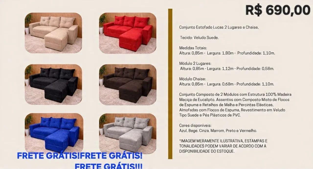 TEM SOFÁ DE LUXO COM FRETE GRÁTIS: ÉÉÉÉÉ DO BRASIL!!!!
