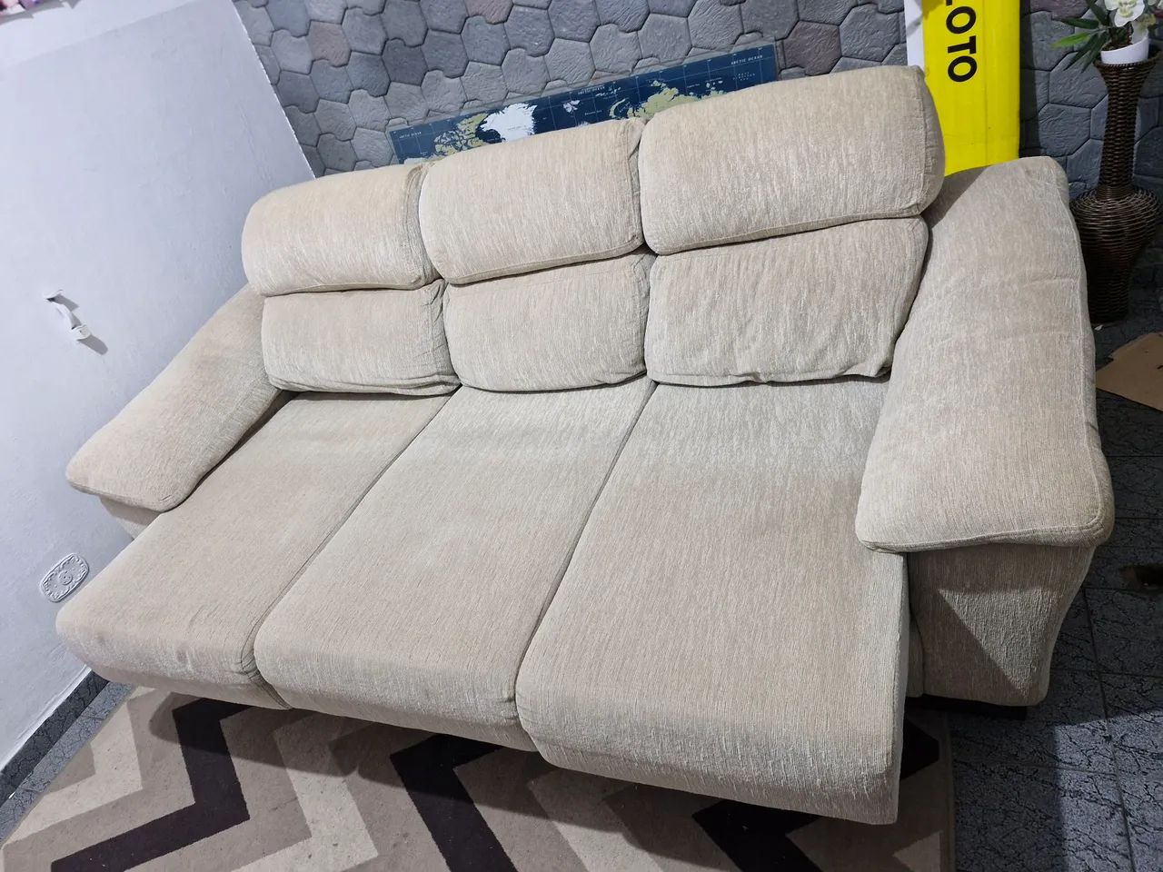 Sofá retrátil 3 lugares