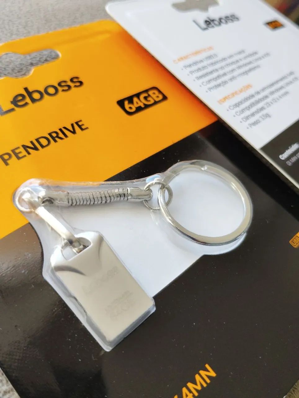 Pendrive Mini 64gb Usb 2.0 Com Chaveiro Leboss - Lb-pd64mn - Foto 3