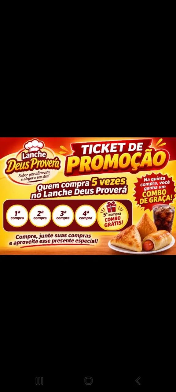 Lanche Deus proverá 