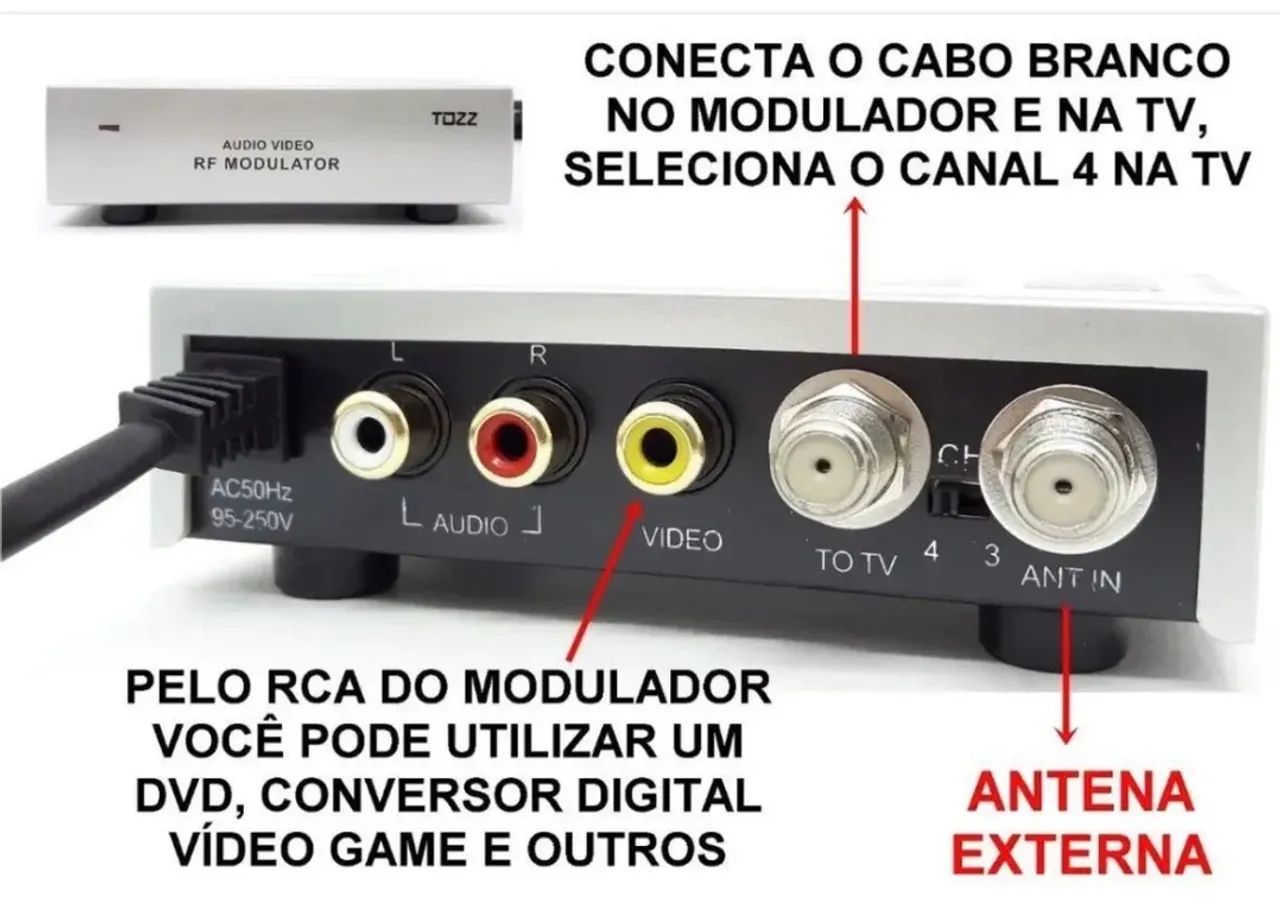 modulador de RF de áudio e vídeo da marca - Foto 5