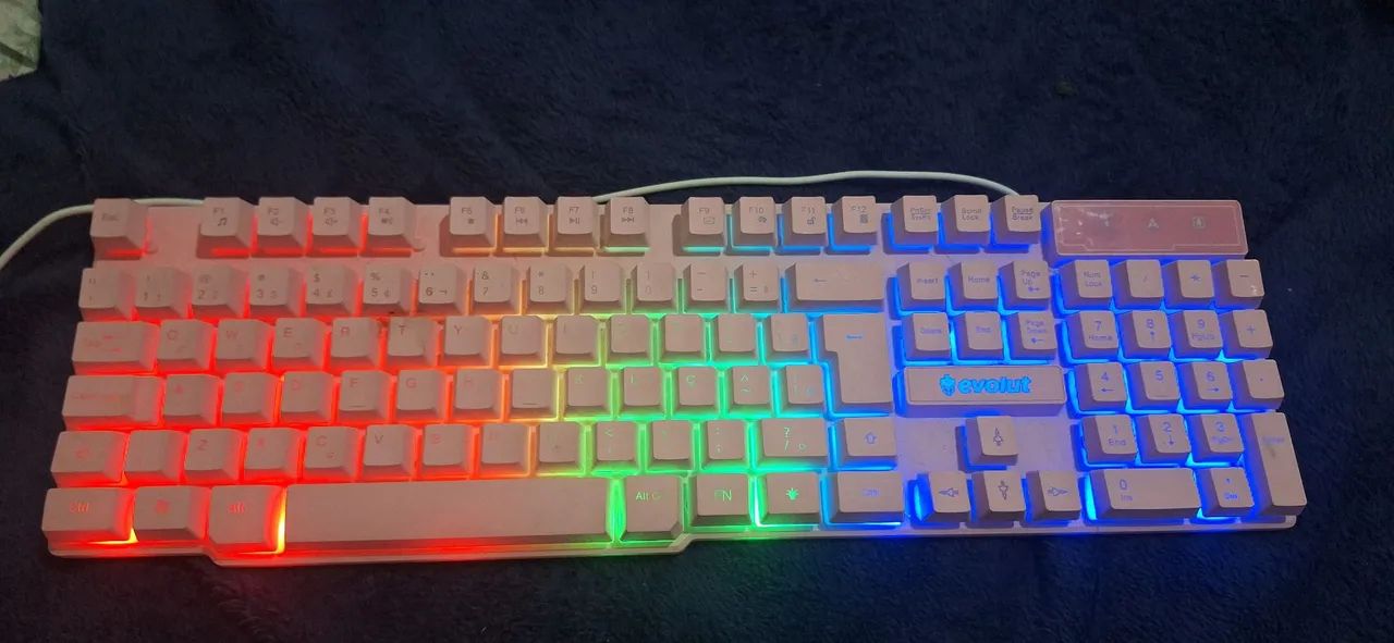 Teclado Semi Mecânico e Mouse Gamer Evolut Rosa - Foto 2