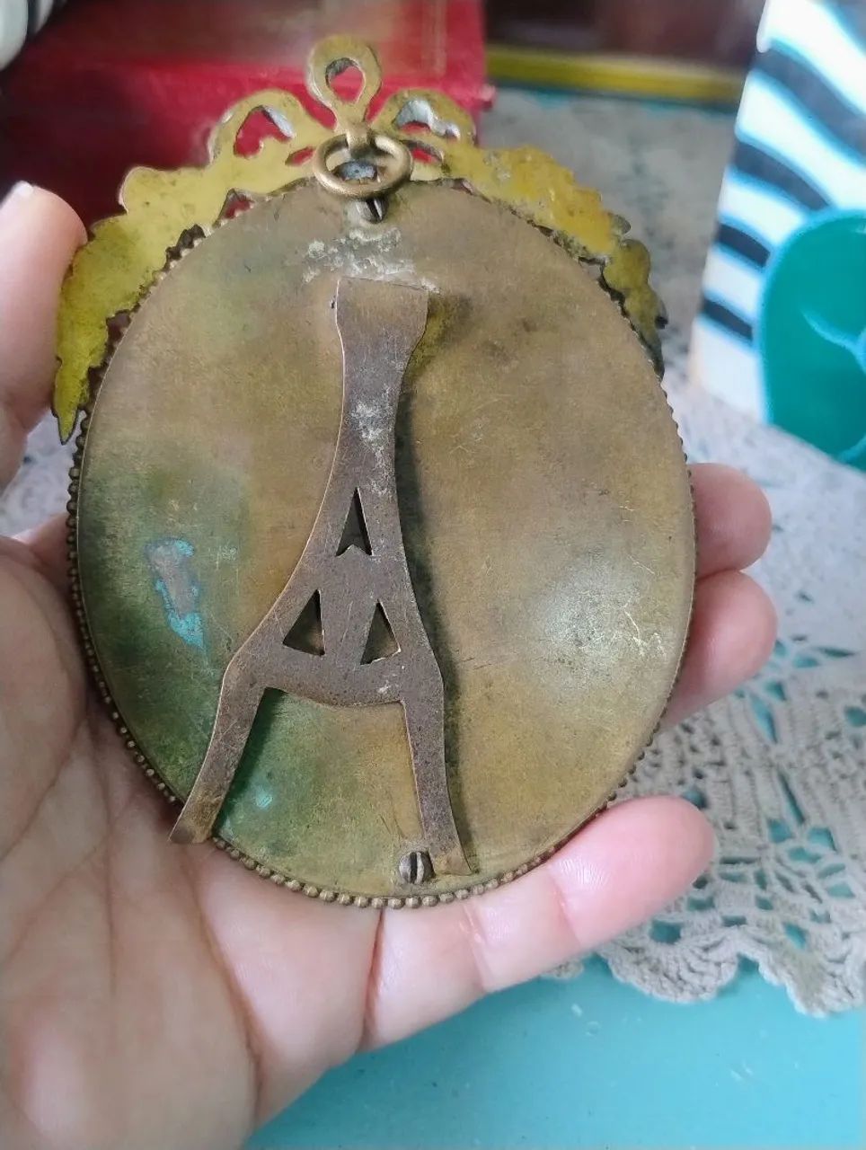 Camafeu pintado a mão antigo - Foto 3
