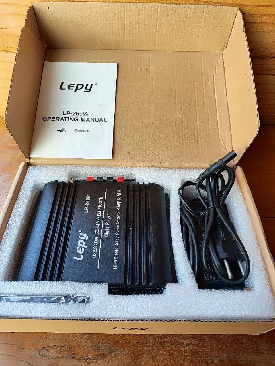Amplificador Digital Lepy LP-269S Bluetooth 45W RMS - Ótimo Estado