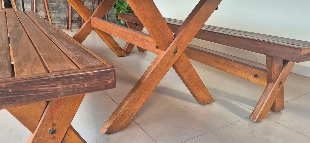Mesa de Madeira com Banco - Foto 3