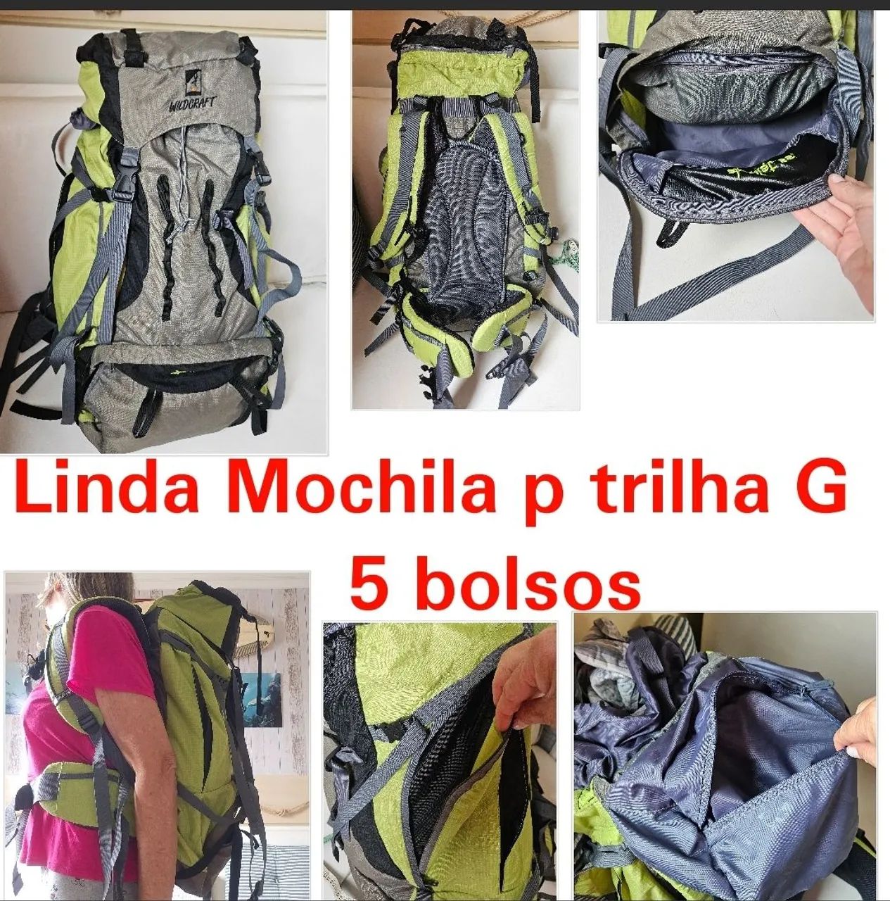 Mochila para trilha gde 70cm com capa de chuva 
