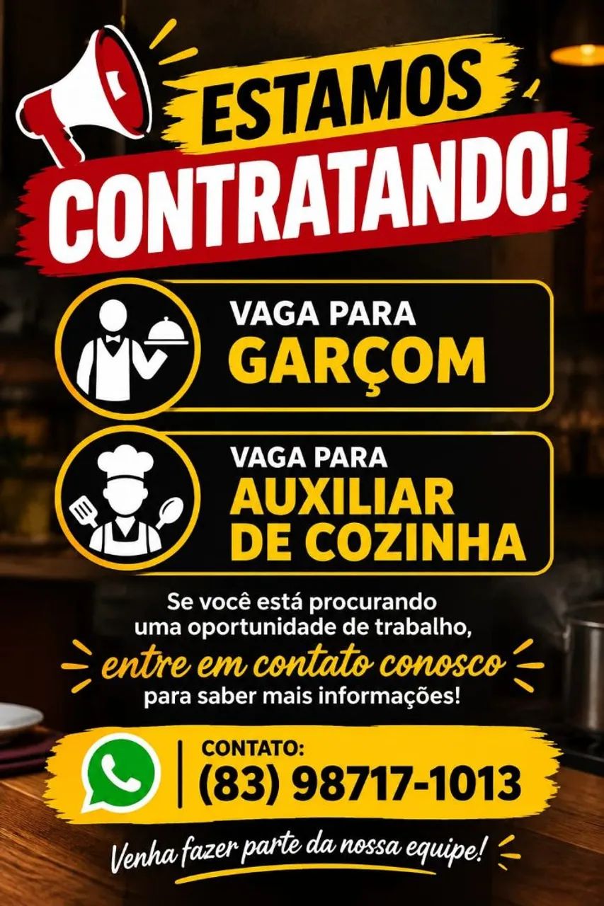 Temos vaga para emprego 