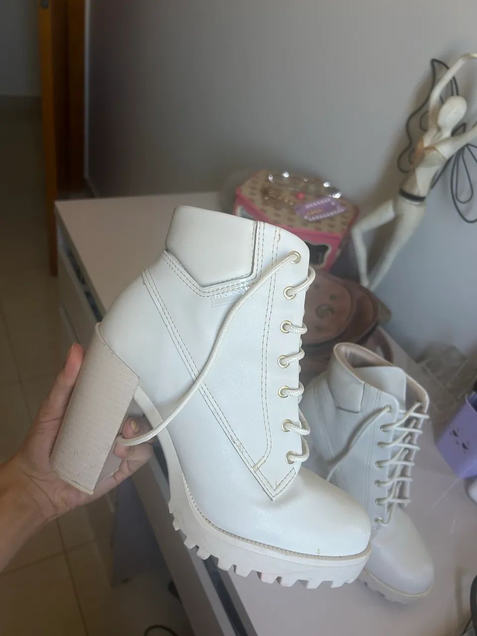 Coturno off white feminino - Foto 2