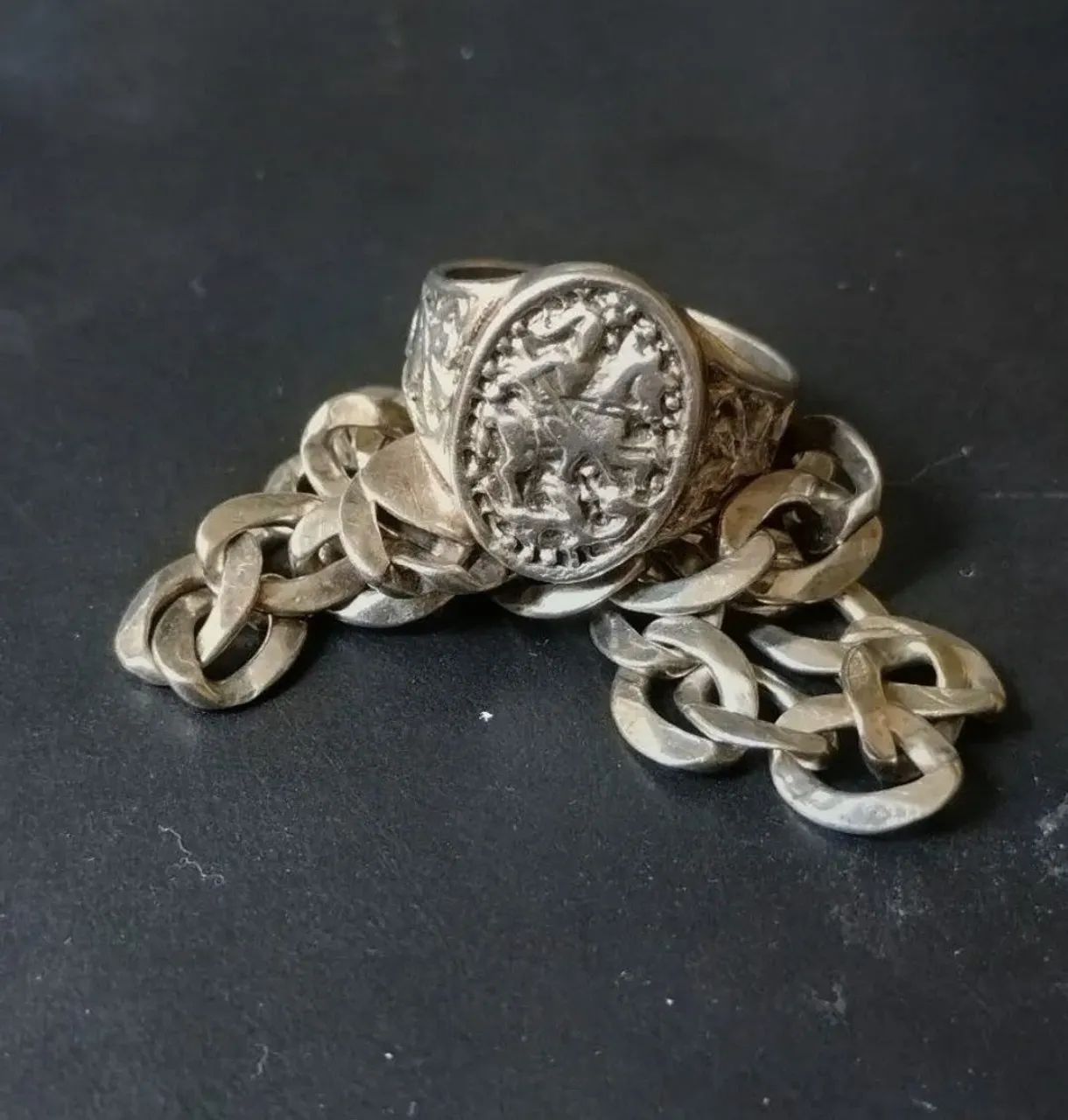 Pulseira e Anel em Prata 950 - Foto 3