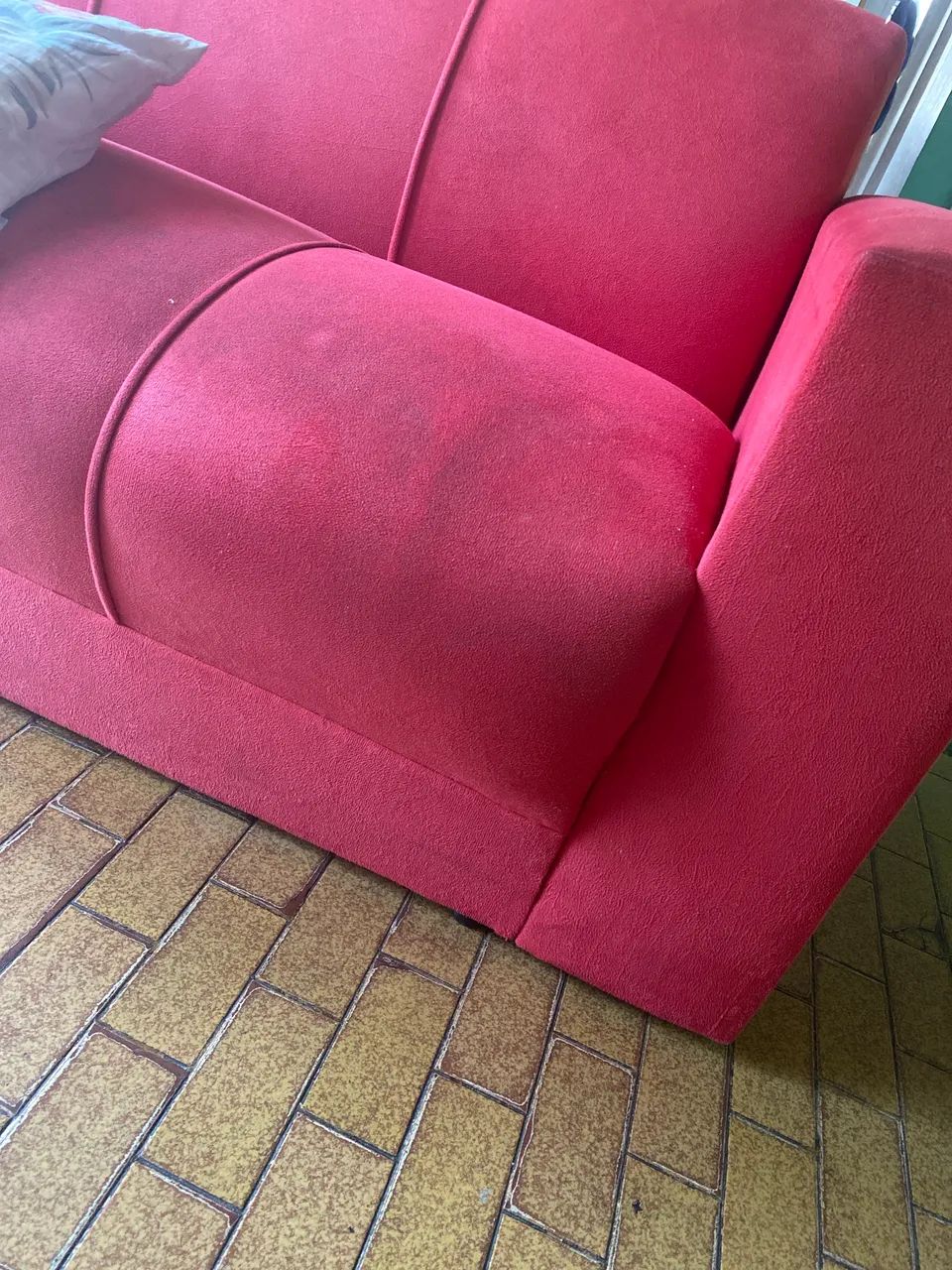 Sopa 3 lugares vermelho  - Foto 4