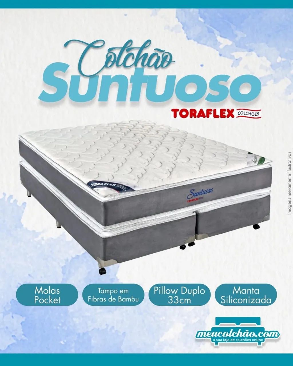 CAMA E COLCHÃO DE MOLAS ENSACADAS UMAFLEX 24 Cm 