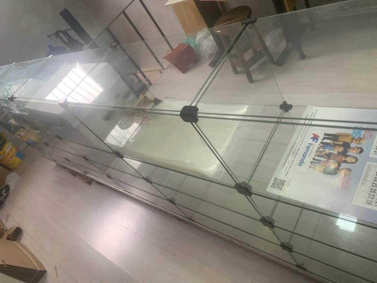 Balcão de vidro em L base de alumínio  - Foto 2