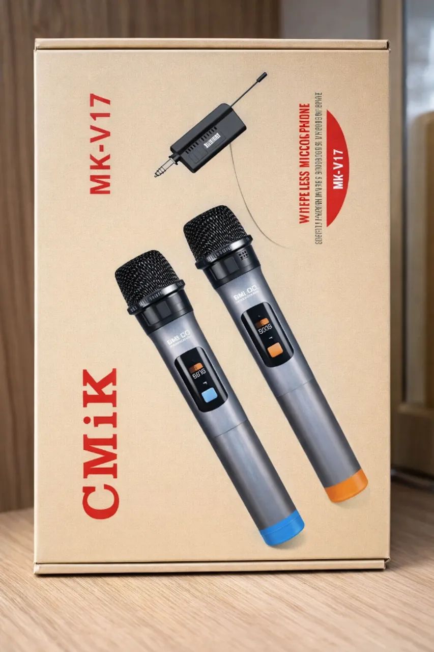 Microfone CMIK Duplo MK V17 - Som Limpo e Potente | Novo