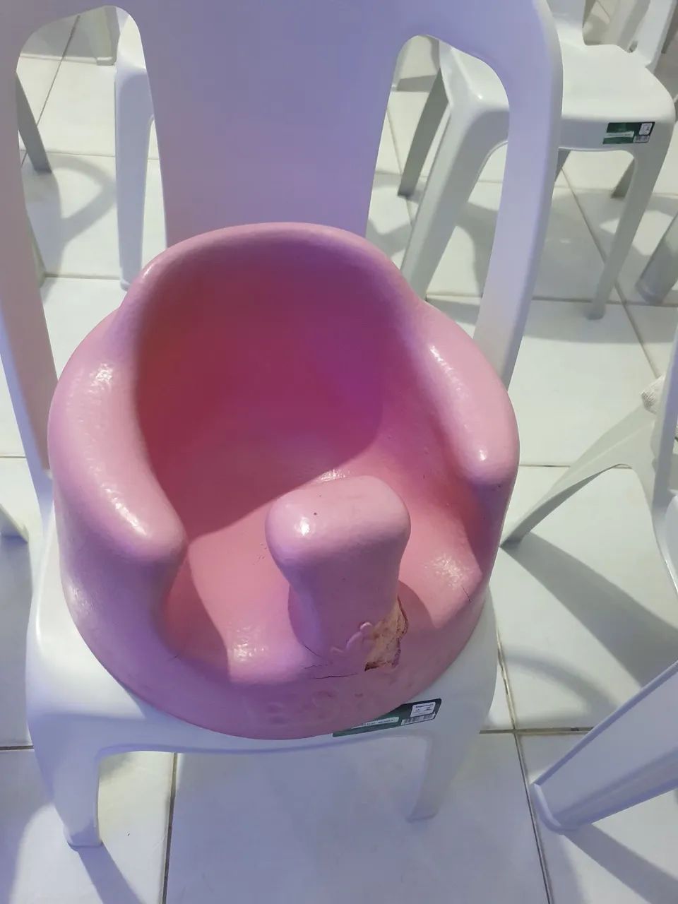 Bumbo assento de chão para bebês rosa  - Foto 5