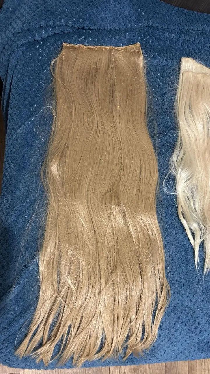  3 conjuntos apliques de cabelo do tipo tic-tac com cinco clipes de metal para fixação.  - Foto 2