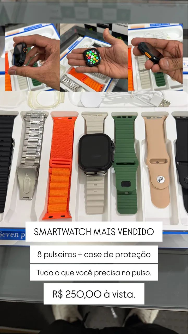 Smartwatch 2027 + pulseiras + case de proteção  - Foto 5