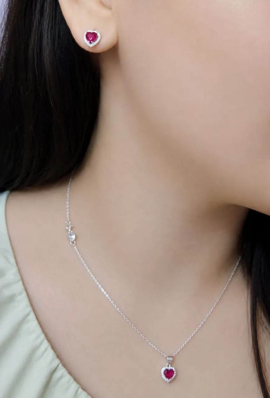 Conjunto Cravejado Gota Prata 925 - Foto 2