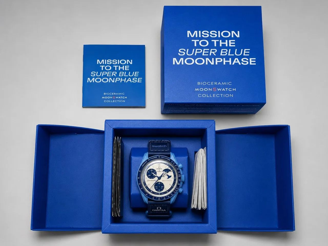 Relógio MoonSwatch Super Blue Moonphase - Foto 4