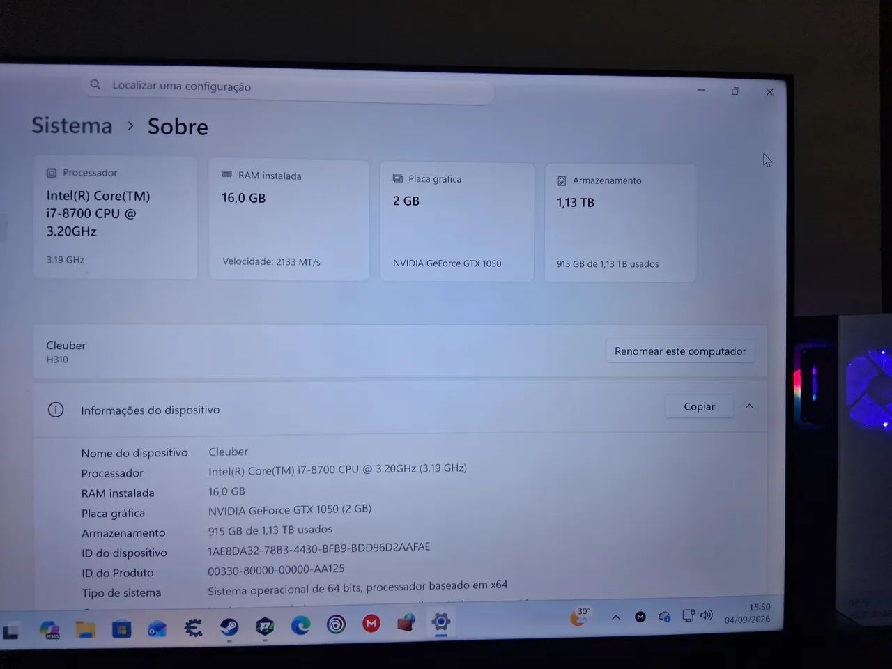 Pc gamer completo última oferta pra sai