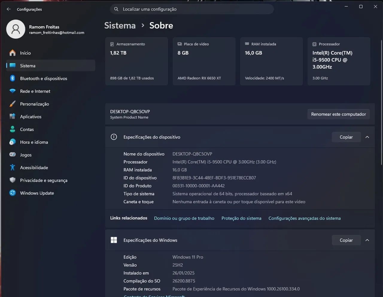 Pc Gamer i5 9 geração + placa RX 6650XT - Foto 3