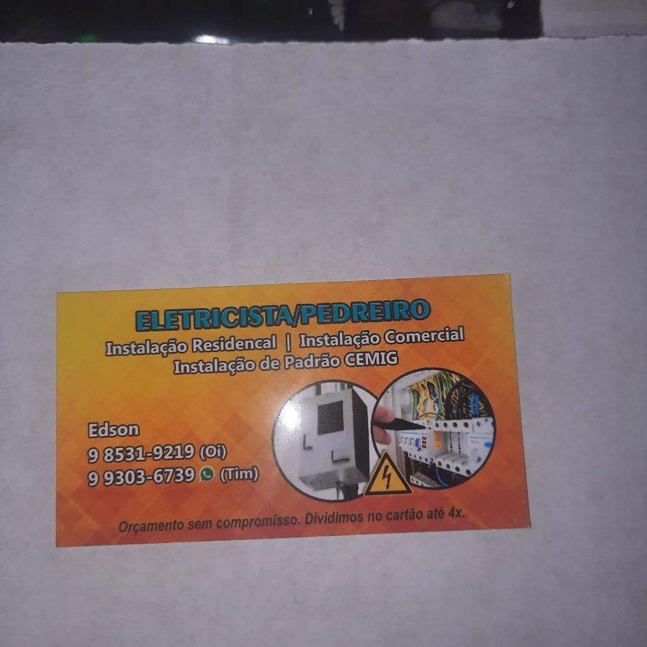 Eletricista /padronista cemig