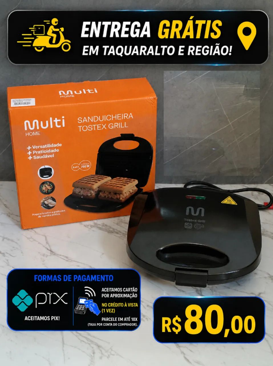 Sanduicheira Misteira Tostequeira Mini Grill Multi