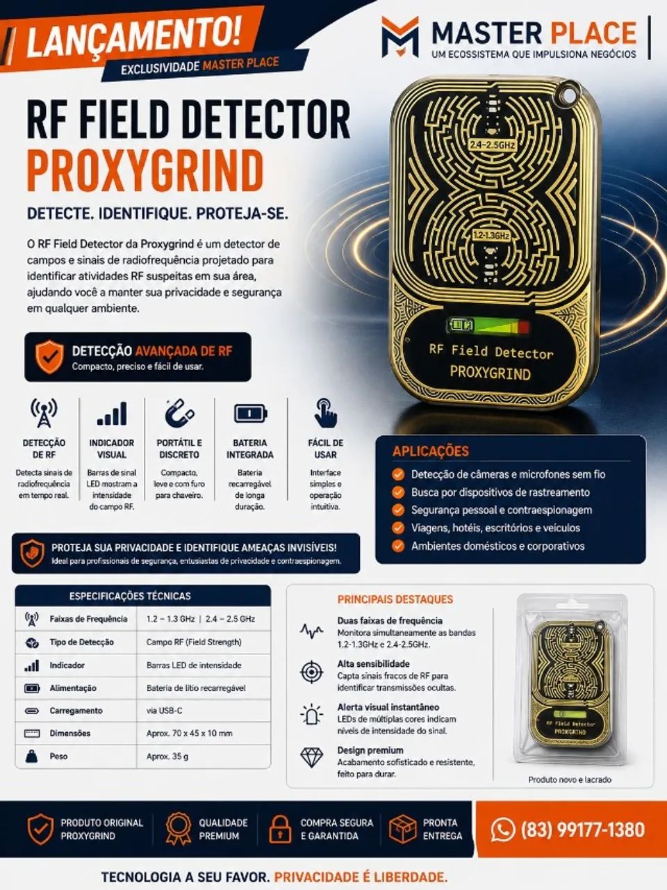 Detector de Campo RFID NFC Proxygrind ORIGINAL!
