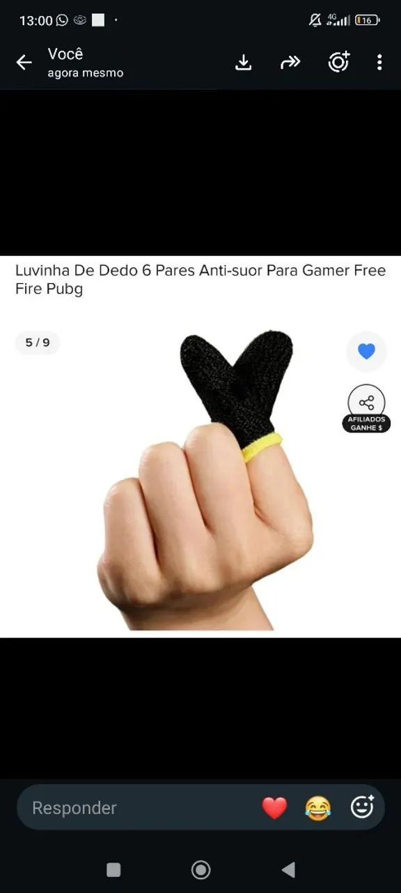 Luvinhas para jogar Free fire e Pubg mobile ( 06 pares )  - Foto 2